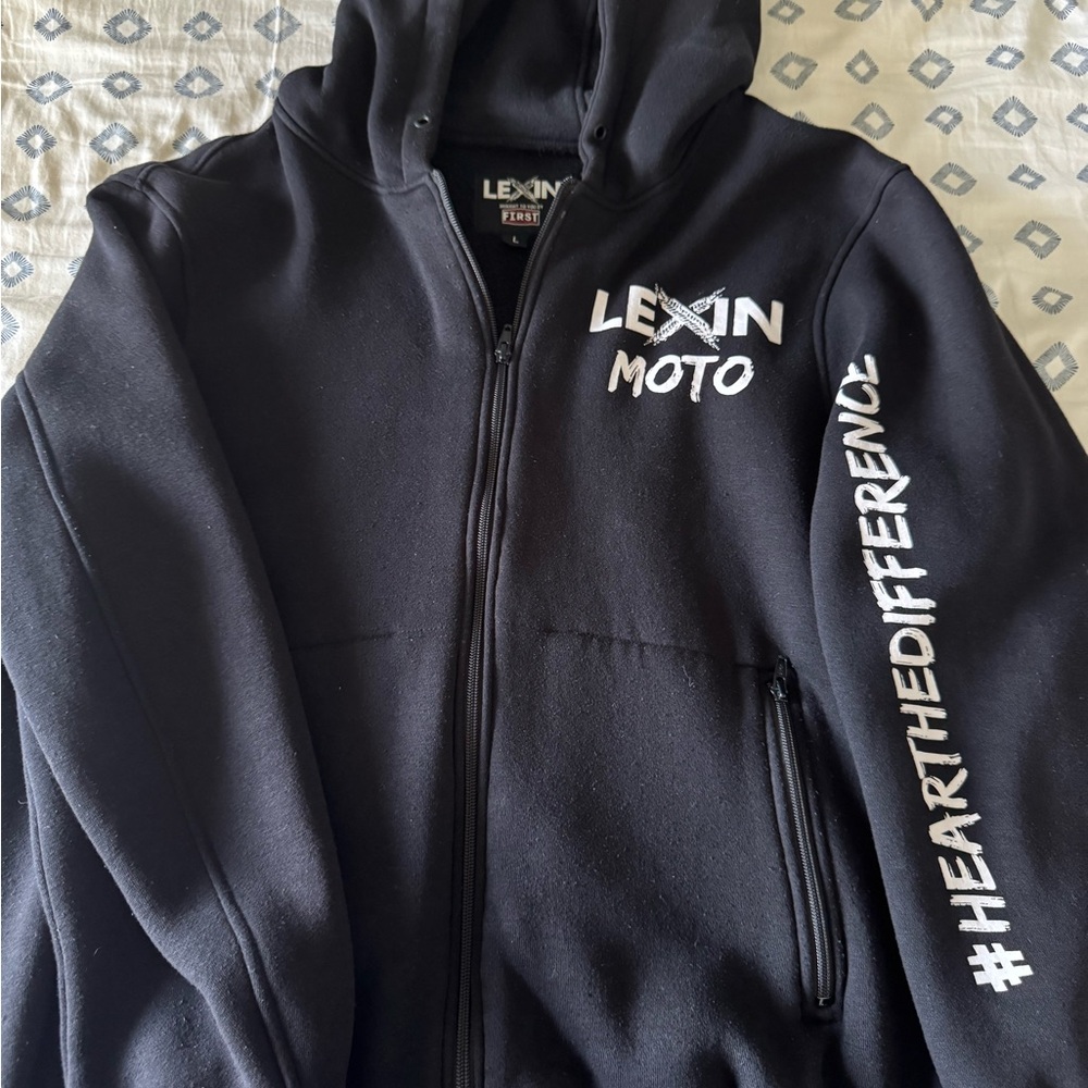 Black Legion Moto Zip Up Jacket with Full-Length Zipper